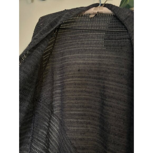 Eileen Fisher Open Front Cardigan 100% LINEN Size L Sweater Womens Gray Long Sle - Picture 11 of 12